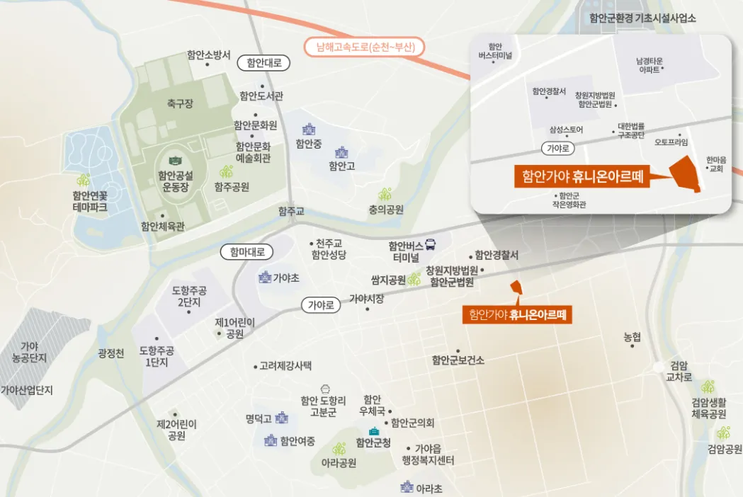 함안가야 휴니온아르떼 입지환경 입지